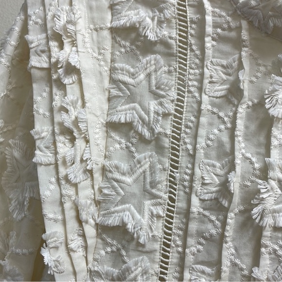 FARM RIO Star 3D Embroidered Blouse in Off White Small - NWT - Picture 7 of 10
